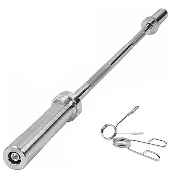 Adjustable Olympic 2″ Barbell – Steel 4 ft/5 ft/6 ft/7 ft with Spring Collars, Multi‑Grip Knurled Bar for Squat, Bench, Deadlift – Home Gym Essential