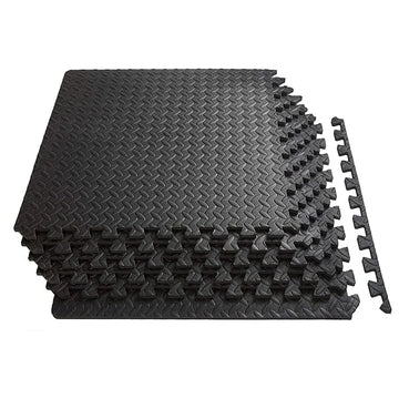 10mm Interlocking EVA Foam Puzzle Exercise Mat – Non-Slip, Protective Home Gym Flooring Rubber Tiles for Strength Training, Yoga & Garage Workouts