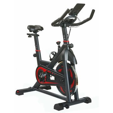 Quiet Stationary Spin Bike – Steel Frame, Belt-Drive, LCD Display & Tablet Mount – Adjustable Seat & Resistance for Home Cardio & Compact Fitness Studio