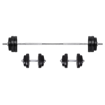 Cast‑Iron 65 kg Adjustable Dumbbell & Barbell Set – Knurled Grip, 2‑in‑1 Strength Kit for Home Gym