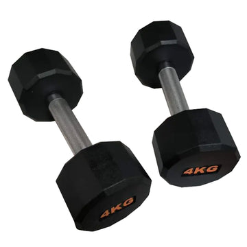 Adjustable Round‑Hex Dumbbells, Neoprene Coated with Anti‑Roll Design for Stability – Strength Training Home Gym