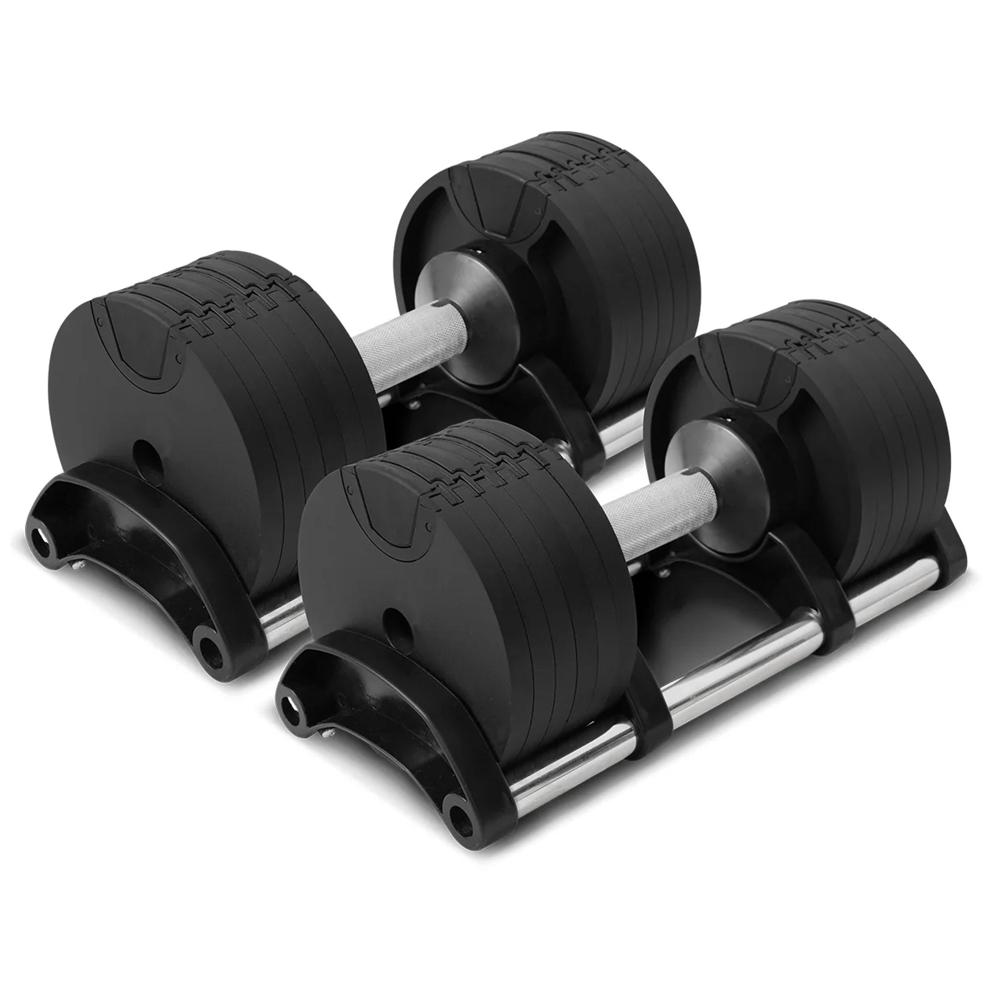 Round Adjustable Dumbbells with Steel Dial – 24/32/40/45 kg Pair, Anti‑Slip Handle for Strength Training in Home Gym