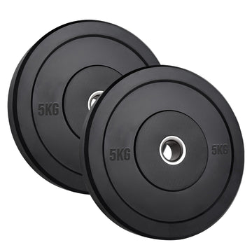 Olympic Heavy-Duty Rubber Bumper Plates – Durable Weight Plates in Singles, Pairs & Sets with Steel Hub, Low Bounce, for Strength Training & CrossFit in Home Gyms