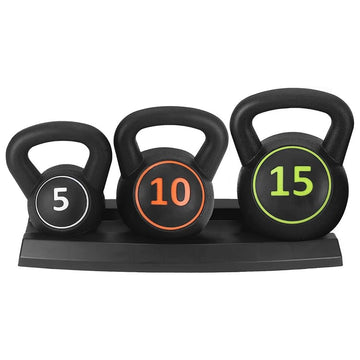 Adjustable Kettlebell Set – Cast Iron 3‑Piece, Ergonomic Grip & Rubber Base, Full‑Body Strength Training for Home Gym
