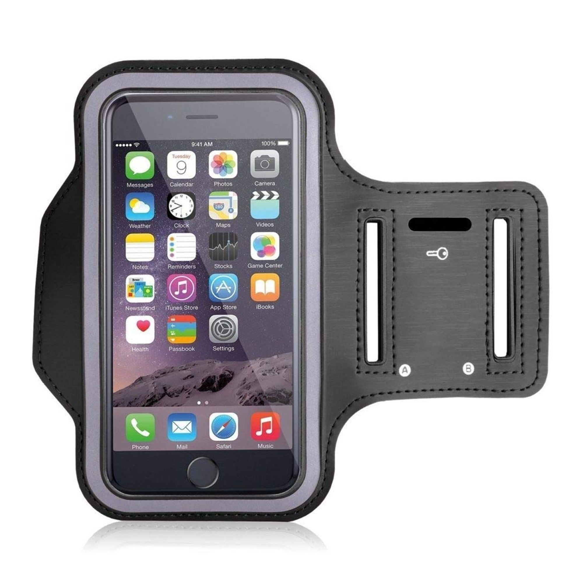 Waterproof Sports Armband Phone Holder – Elastic Fit, Reflective Strip, Touchscreen Access, Fits Phones Up to 7″ – Ideal for Running & Gym