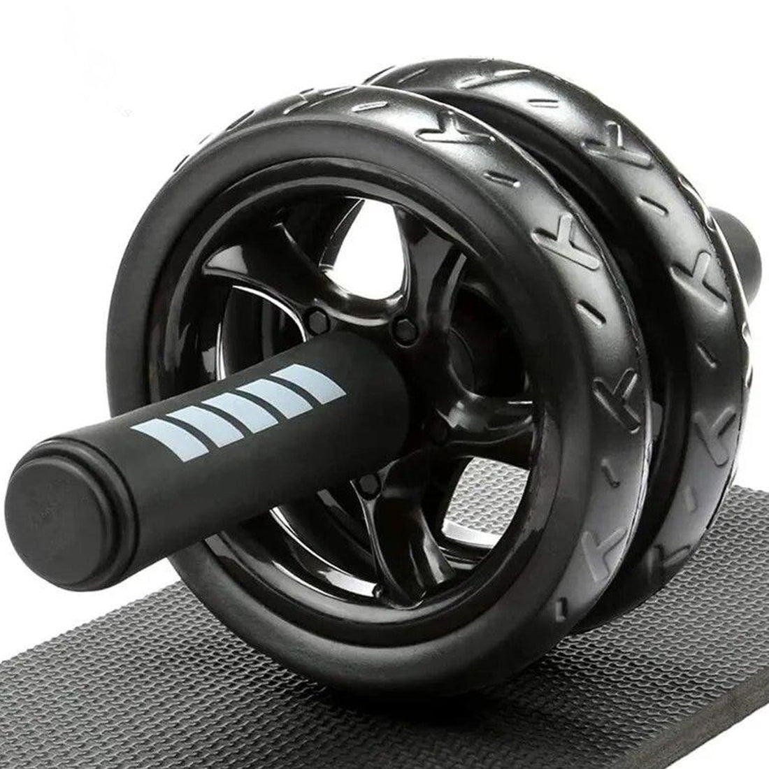Double‑Wheel Ab Roller with Ergonomic Handles & Extra‑Thick Knee Pad – Dual‑Wheel Stability Core Trainer for Home Gym Strength Training
