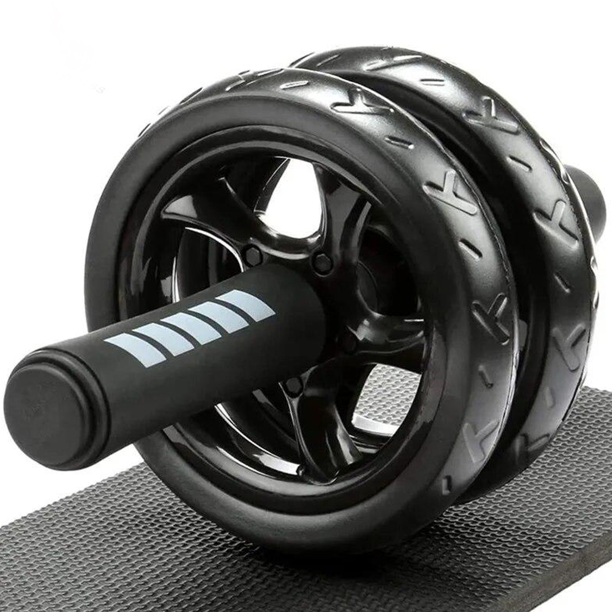 Double‑Wheel Ab Roller with Ergonomic Handles & Extra‑Thick Knee Pad – Dual‑Wheel Stability Core Trainer for Home Gym Strength Training