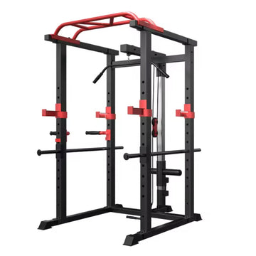 Adjustable Steel Power Rack with Multi Cage – Cable Pulley System & Multi‑Grip Pull‑Up Bar for Complete Home Gym