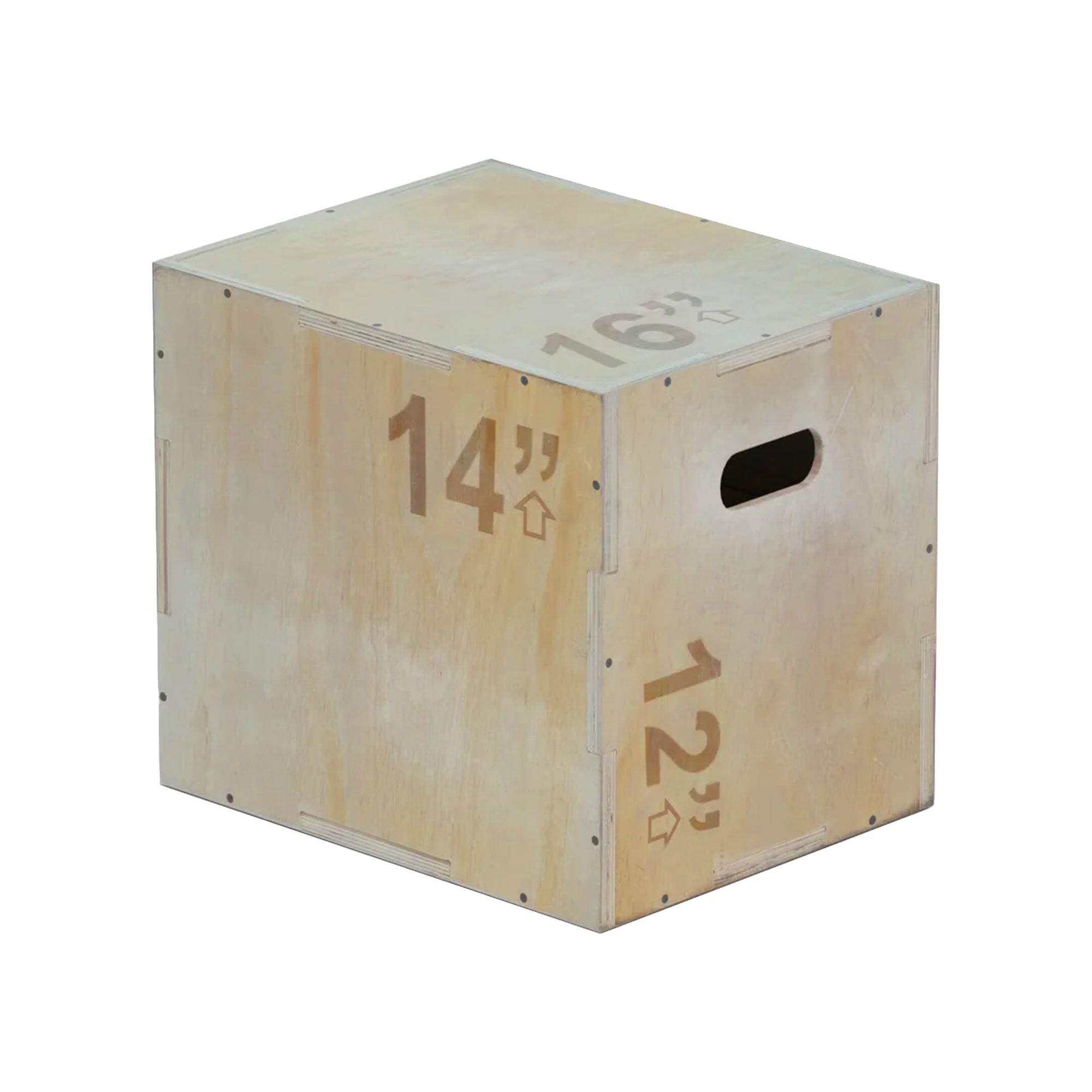 Adjustable 3-in-1 Plyometric Jump Box – Heavy-Duty Wood Build, Multi-Level Heights (12/14/16″) – Non-Slip Top & Side Handles for Strength, HIIT & Agility – Compact Home Gym Must-Have