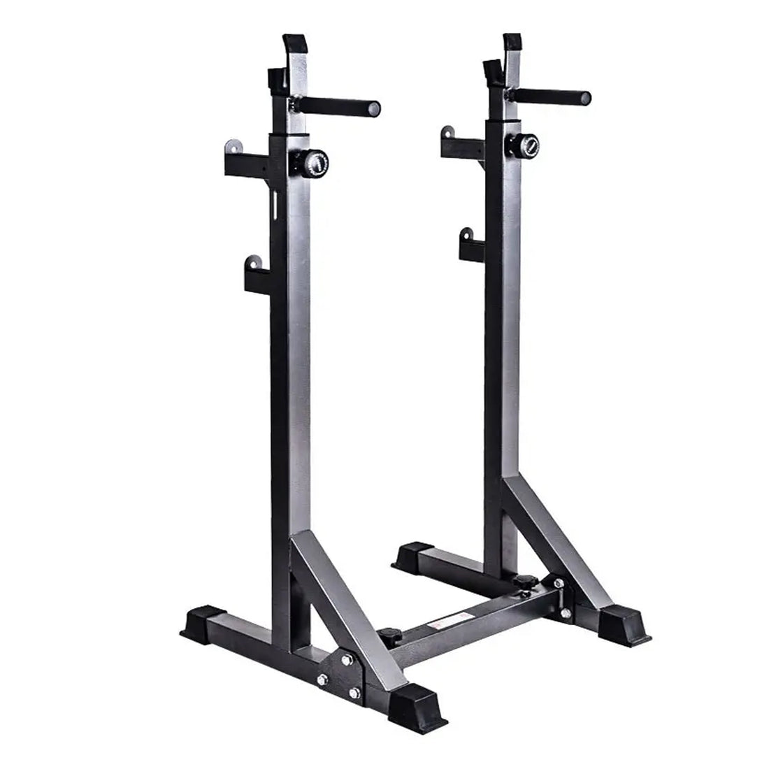 Heavy-Duty Adjustable Half Squat Rack with Dip Station & Spotters, 200KG Max Load – Powder-Coated Steel Strength Training Stand for Home Gym