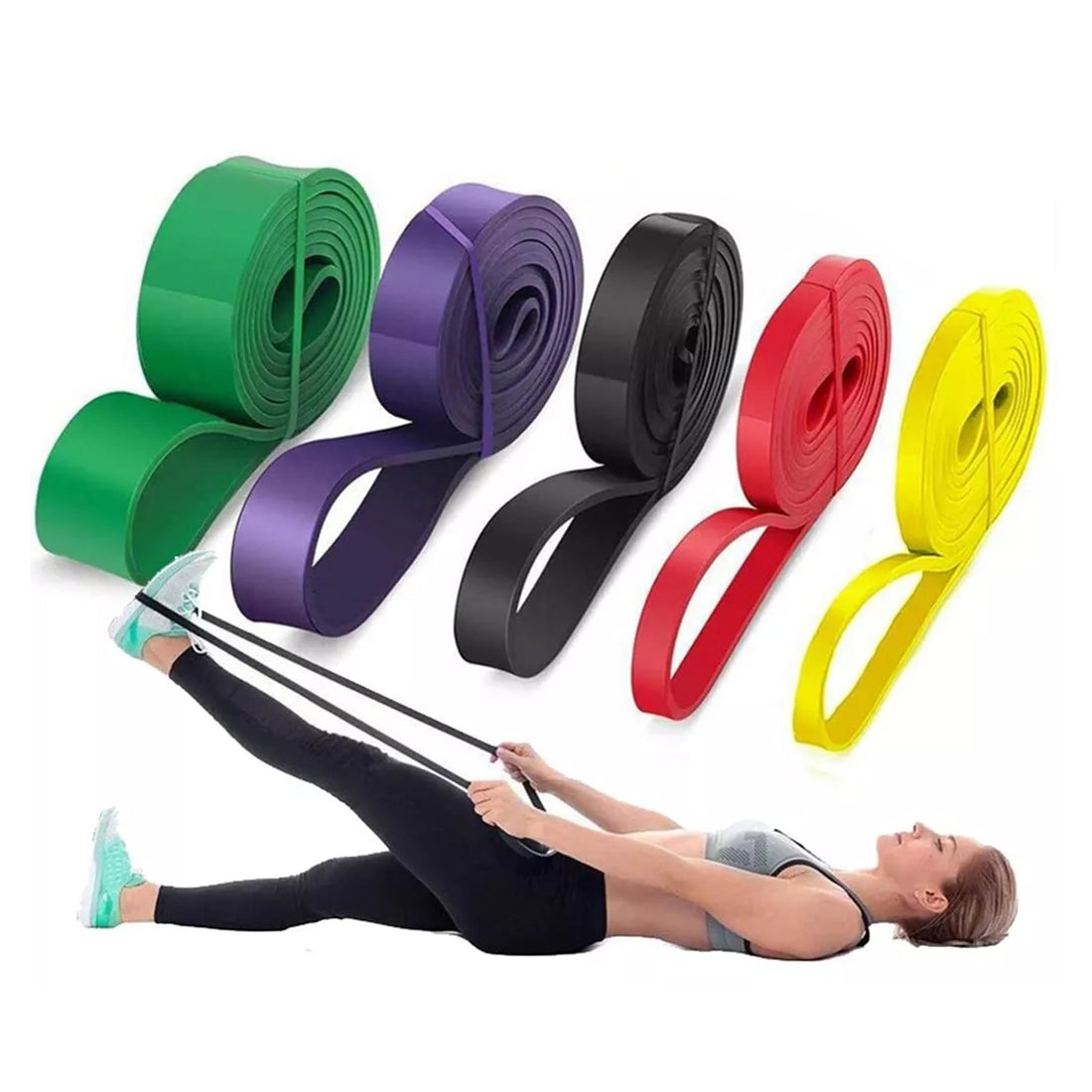 Adjustable 5‑Level Pull‑Up Assistance Resistance Bands Set – Durable Natural Latex Loops for Strength Training & Stretching – Compact Home Gym Gear