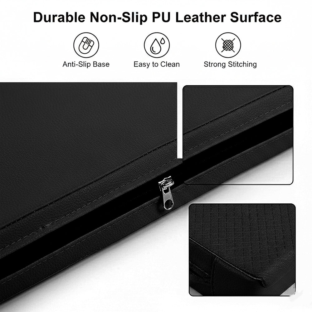 Tri-Fold Yoga & Gymnastics Mat 6FT PU Leather 5cm Thick High Density Foam, Non Slip Exercise Crash Pad