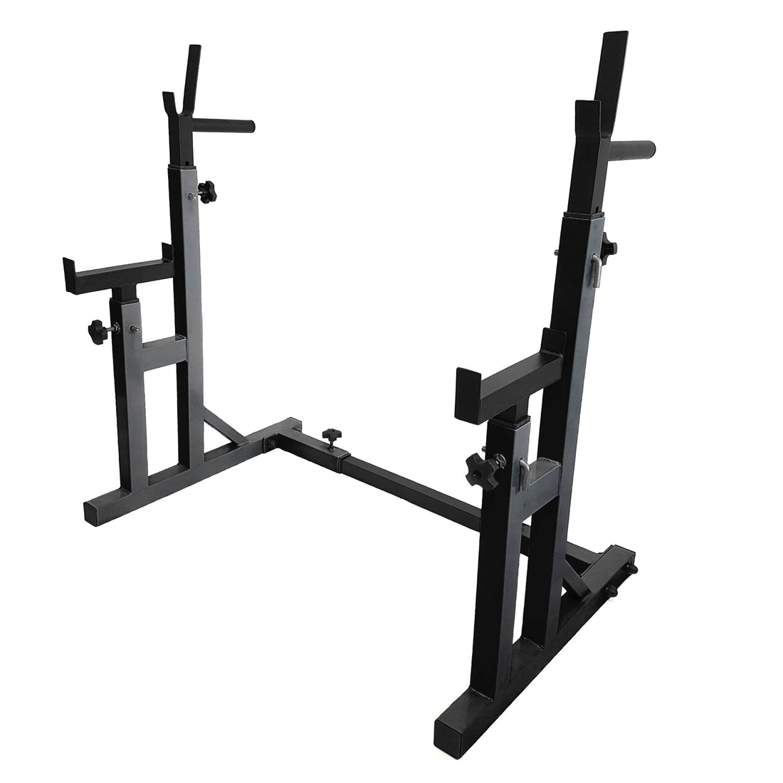 Bench Press Rack  Stand & Adjustable Squat – Heavy‑Duty Steel Frame, Spotter Arms & Dip Bars – Home Strength Training Gym