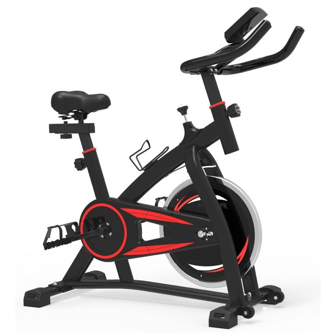 Quiet Stationary Spin Bike – Steel Frame, Belt-Drive, LCD Display & Tablet Mount – Adjustable Seat & Resistance for Home Cardio & Compact Fitness Studio