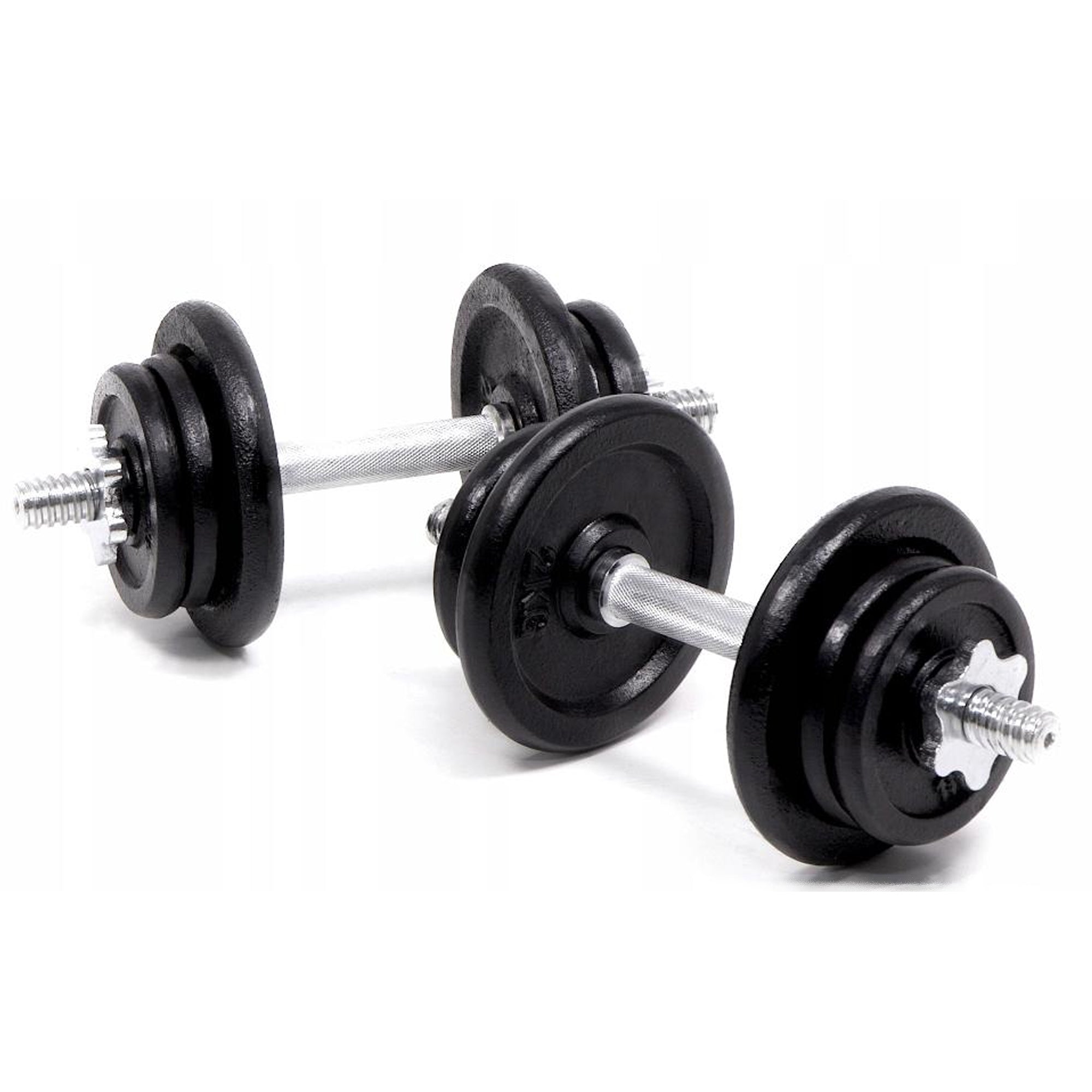 Cast‑Iron 65 kg Adjustable Dumbbell & Barbell Set – Knurled Grip, 2‑in‑1 Strength Kit for Home Gym