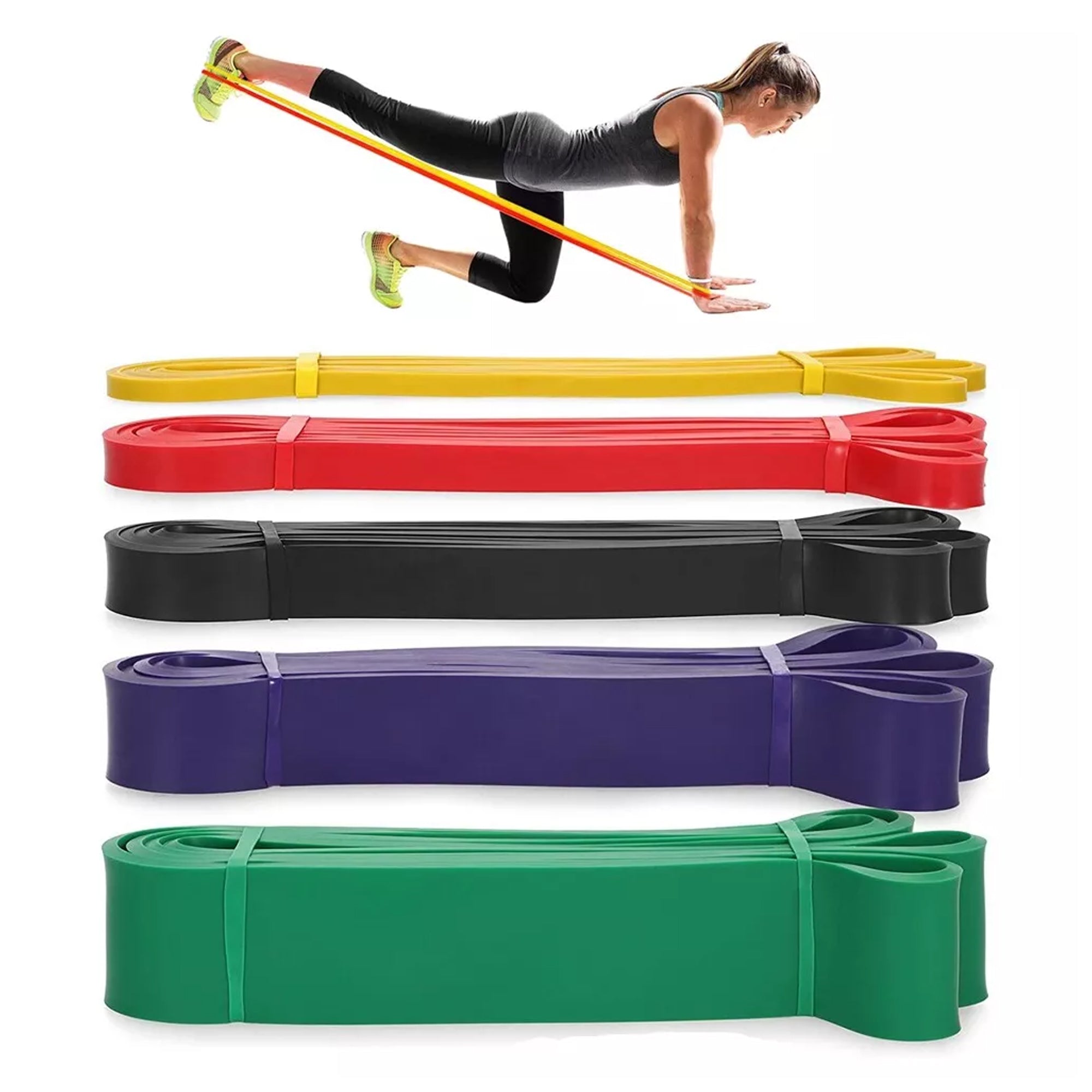 Adjustable 5‑Level Pull‑Up Assistance Resistance Bands Set – Durable Natural Latex Loops for Strength Training & Stretching – Compact Home Gym Gear