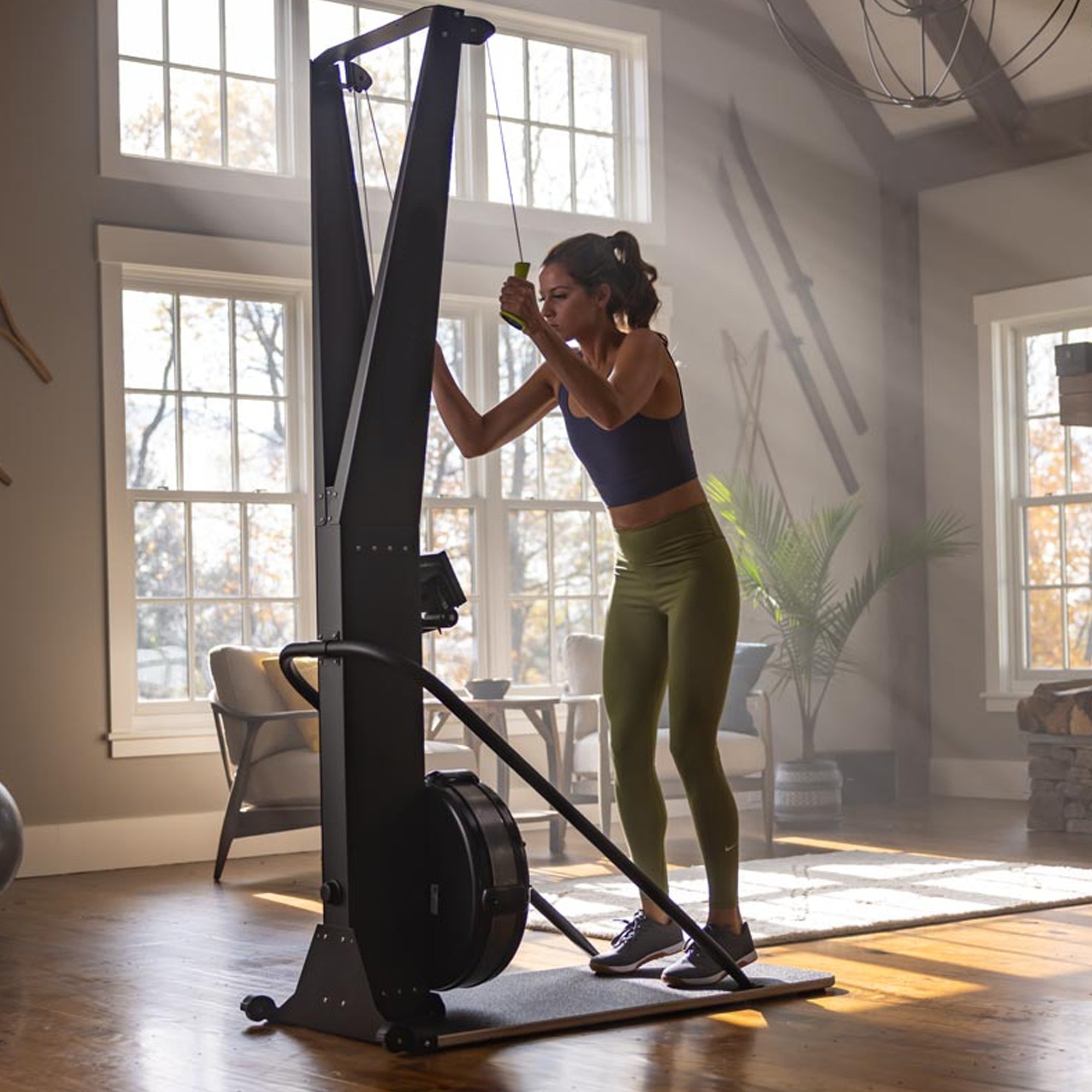 Indoor Ski Cross Trainer with LED Display – Full‑Body Nordic Simulated Ski Machine, High‑Intensity Cardio & Strength Training, Compact Home Gym Equipment
