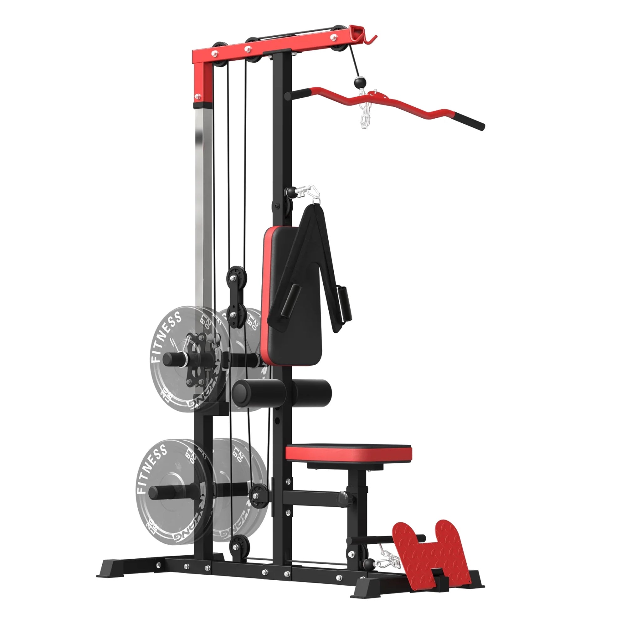 Lat Pulldown Machine & Cable Station – Heavy‑Duty Steel Frame, High‑Low Pulley, Adjustable Seat – Home Gym Strength Training