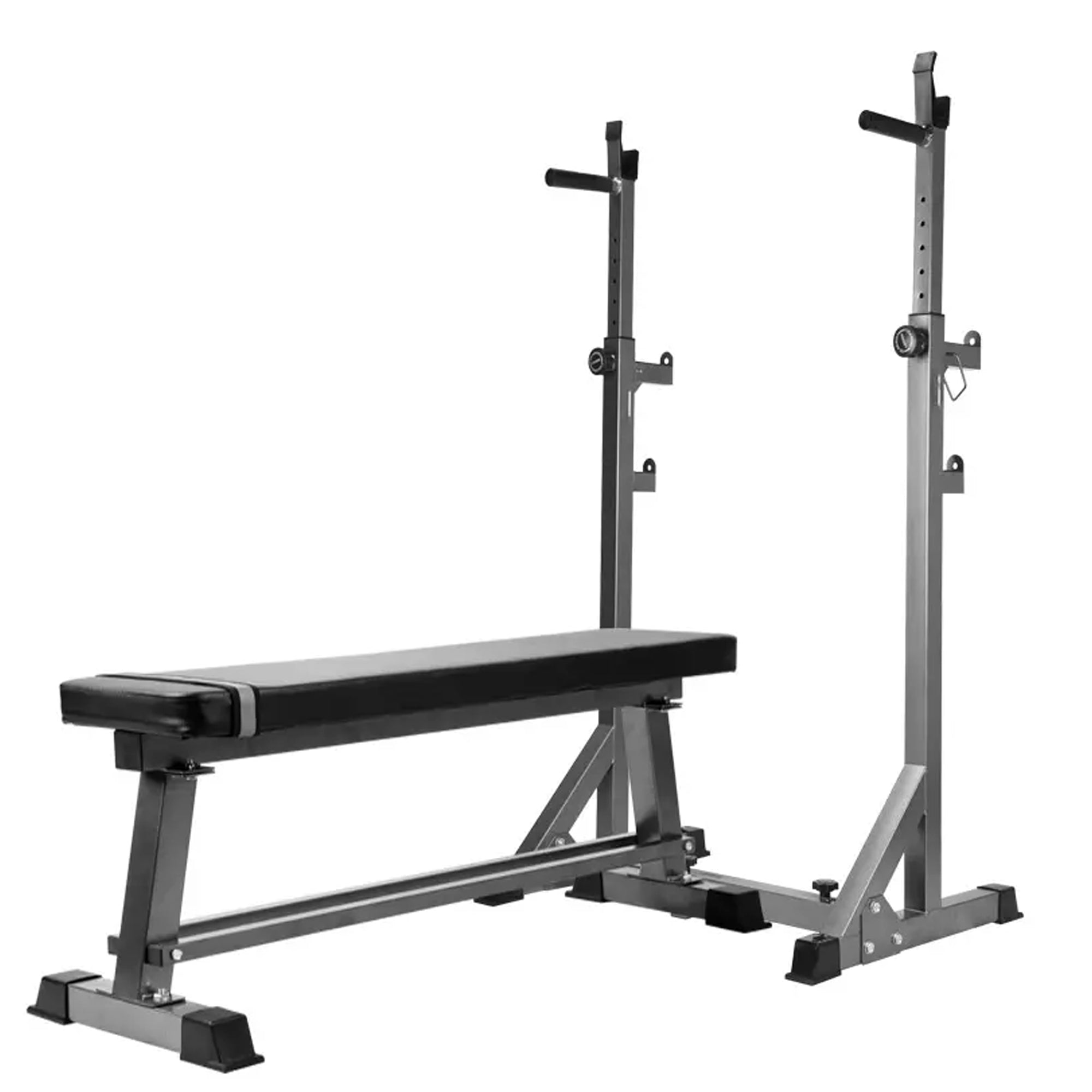 Heavy-Duty Adjustable Half Squat Rack with Dip Station & Spotters, 200KG Max Load – Powder-Coated Steel Strength Training Stand for Home Gym