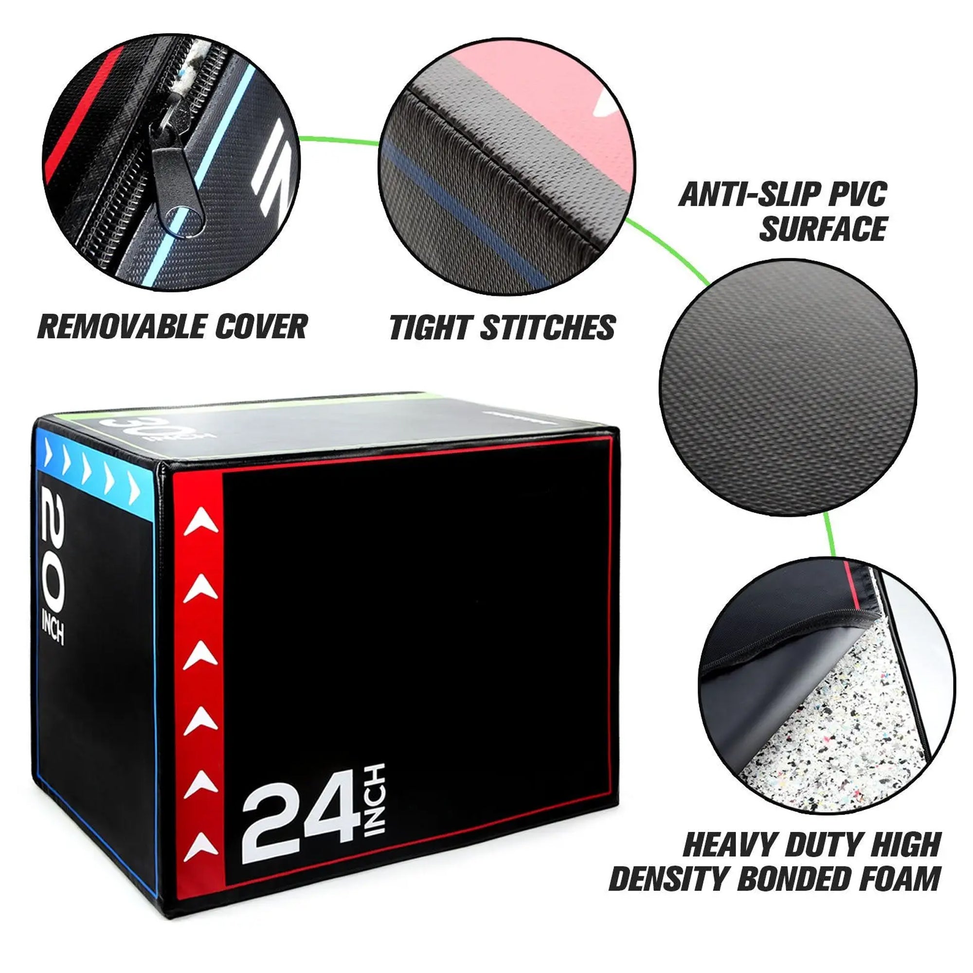 Soft Plyometric Jump Box – 3-in-1 Non-Slip Plyo Box for Home Gym, Strength & Jump Training | Available Individually or as a Full Set