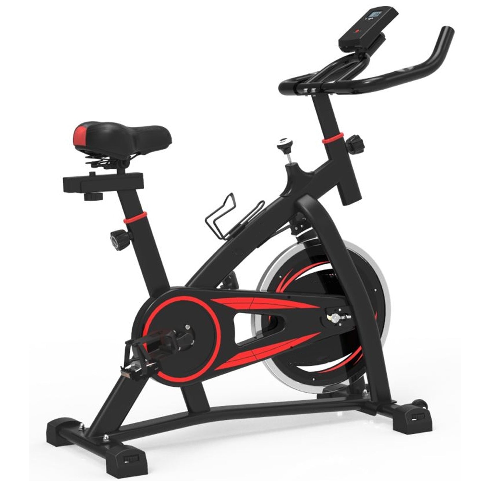 Quiet Stationary Spin Bike – Steel Frame, Belt-Drive, LCD Display & Tablet Mount – Adjustable Seat & Resistance for Home Cardio & Compact Fitness Studio