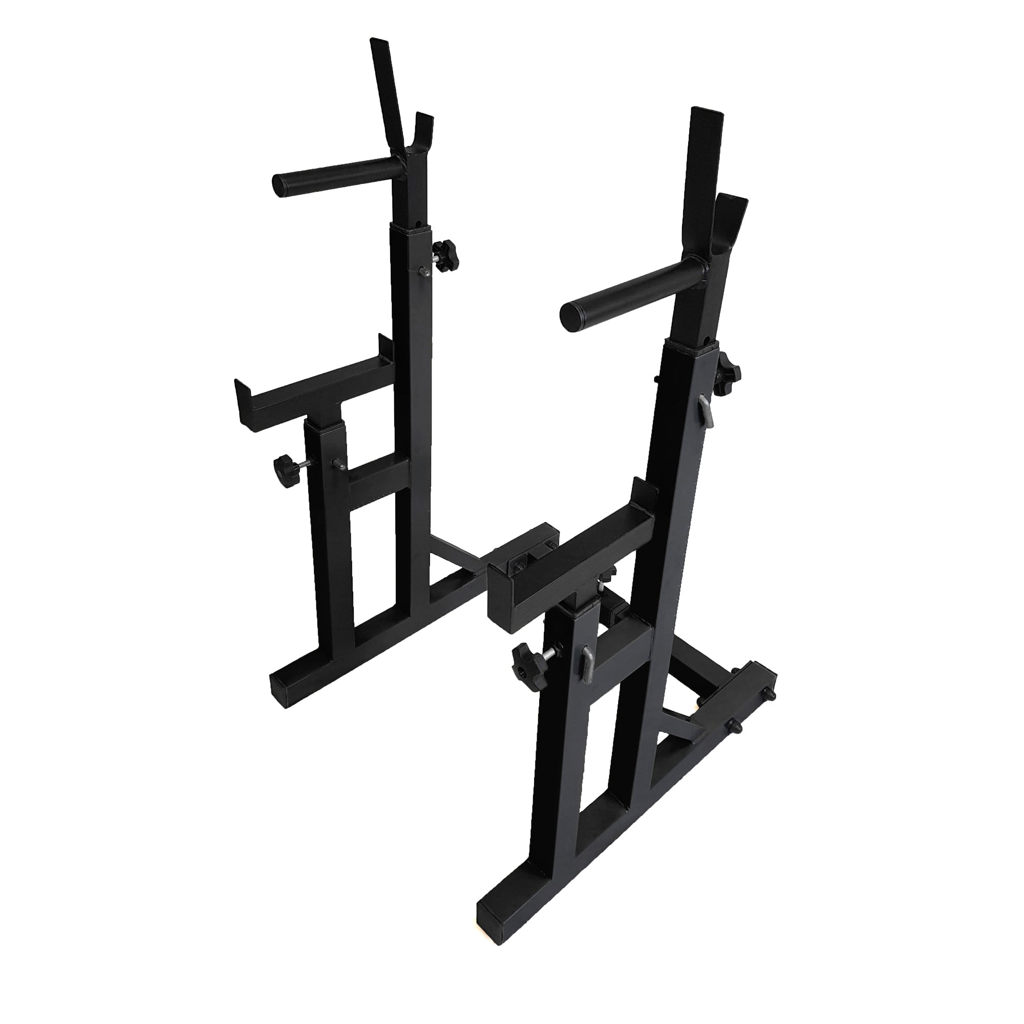 Bench Press Rack  Stand & Adjustable Squat – Heavy‑Duty Steel Frame, Spotter Arms & Dip Bars – Home Strength Training Gym