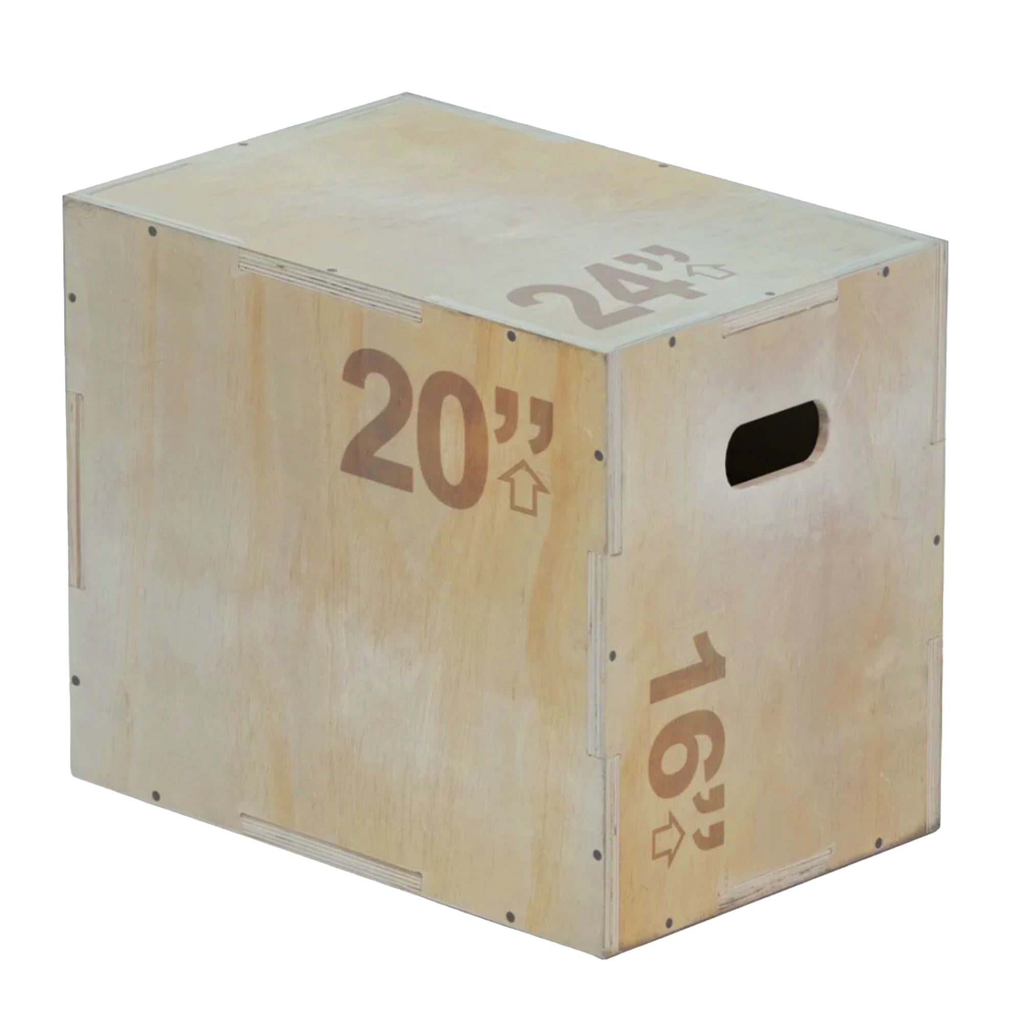 Adjustable 3-in-1 Plyometric Jump Box – Heavy-Duty Wood Build, Multi-Level Heights (12/14/16″) – Non-Slip Top & Side Handles for Strength, HIIT & Agility – Compact Home Gym Must-Have