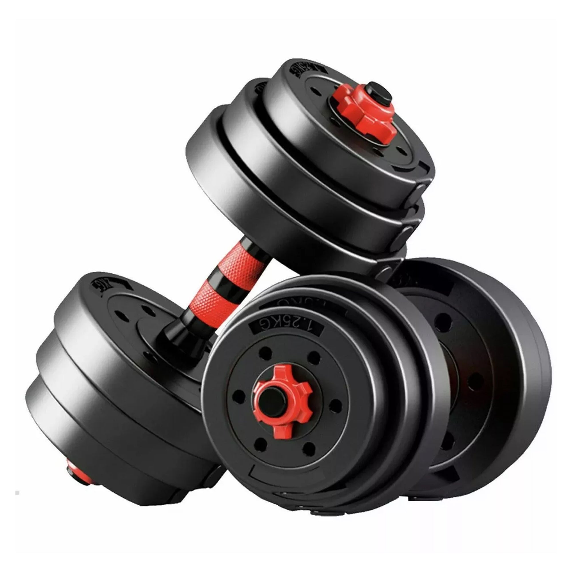 Adjustable Dumbbell & Barbell Set – 2-in1 Vinyl Coated 20‑30 kg, Multi‑Grip Handle, Space‑Saving Strength Training for Home Gym
