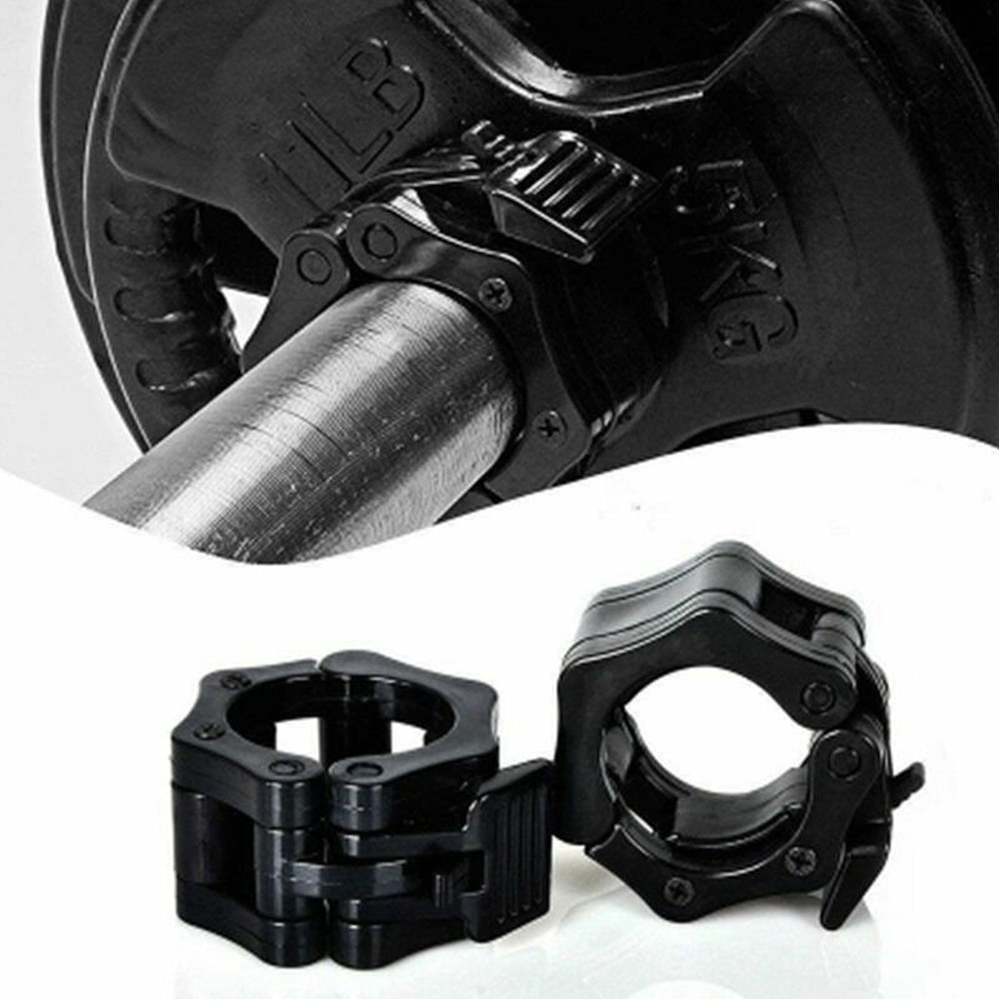 Olympic Barbell Collars – Heavy‑Duty 2" Quick‑Release Locking Clips, Secure Clamp for Weightlifting & CrossFit