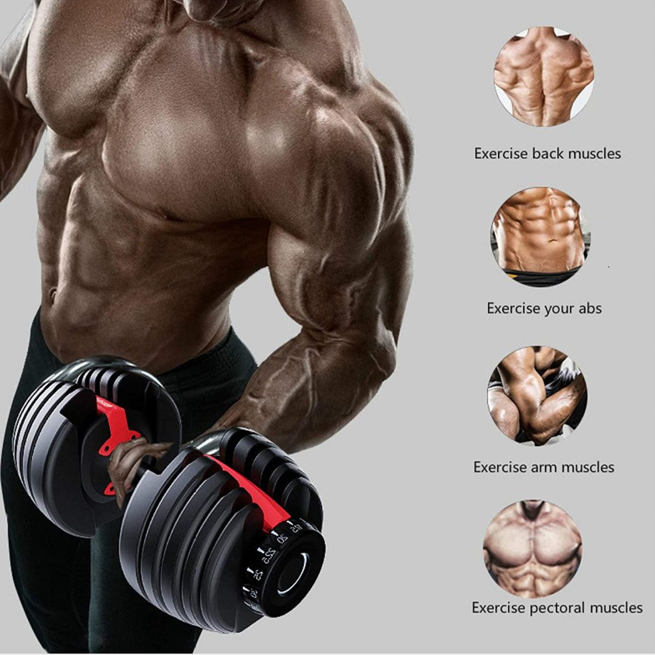 Adjustable Dumbbell 24 kg – Heavy‑Duty Steel, 15-in-1 Quick‑Dial Weight Selector, Space‑Saving with Optinal Bench & Stand Strength Training for Home Gym Workouts
