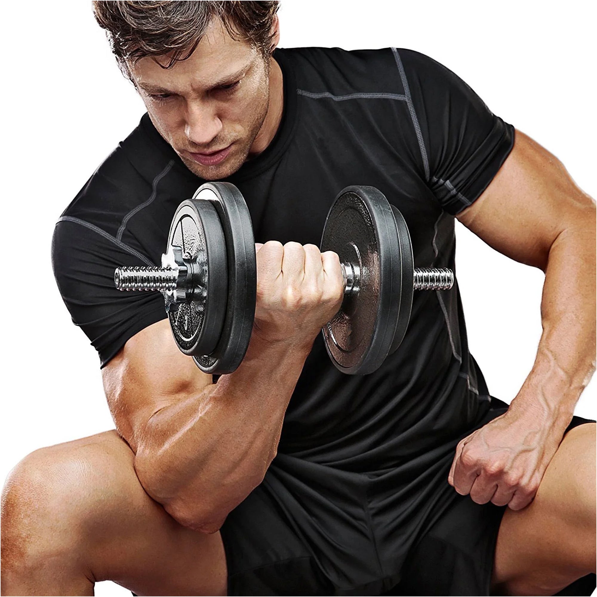 Cast‑Iron 65 kg Adjustable Dumbbell & Barbell Set – Knurled Grip, 2‑in‑1 Strength Kit for Home Gym