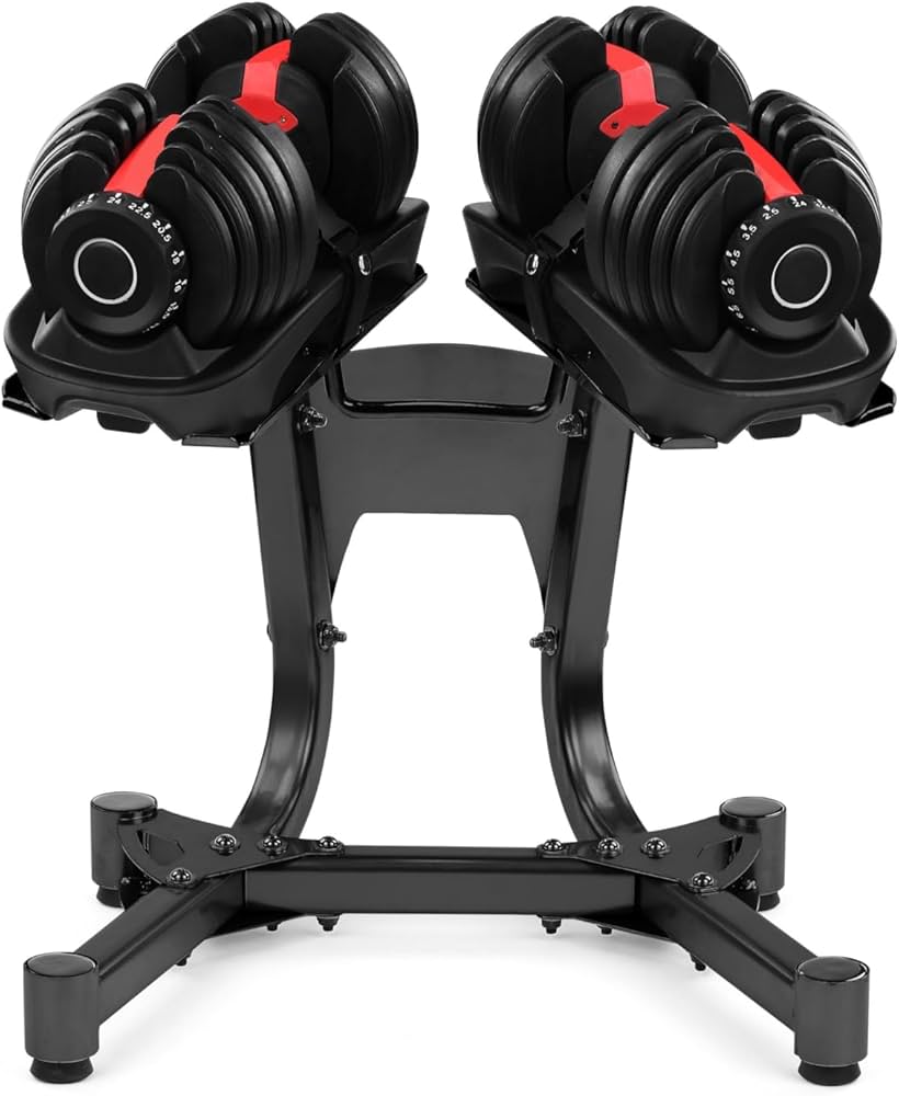Adjustable Dumbbell 24 kg – Heavy‑Duty Steel, 15-in-1 Quick‑Dial Weight Selector, Space‑Saving with Optinal Bench & Stand Strength Training for Home Gym Workouts
