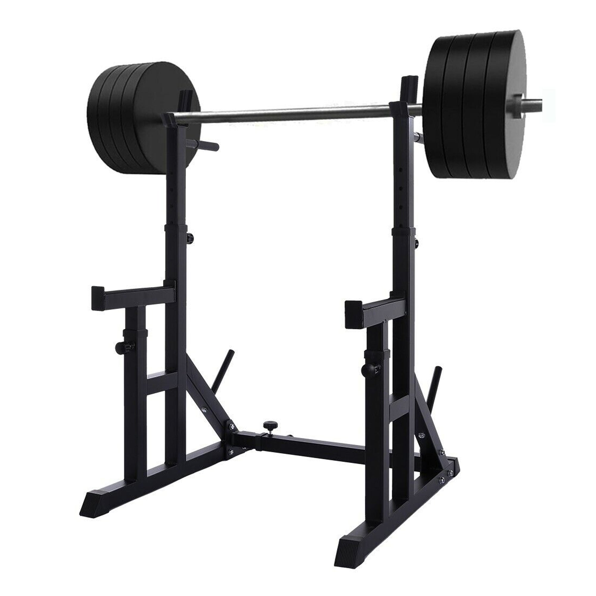 Bench Press Rack  Stand & Adjustable Squat – Heavy‑Duty Steel Frame, Spotter Arms & Dip Bars – Home Strength Training Gym