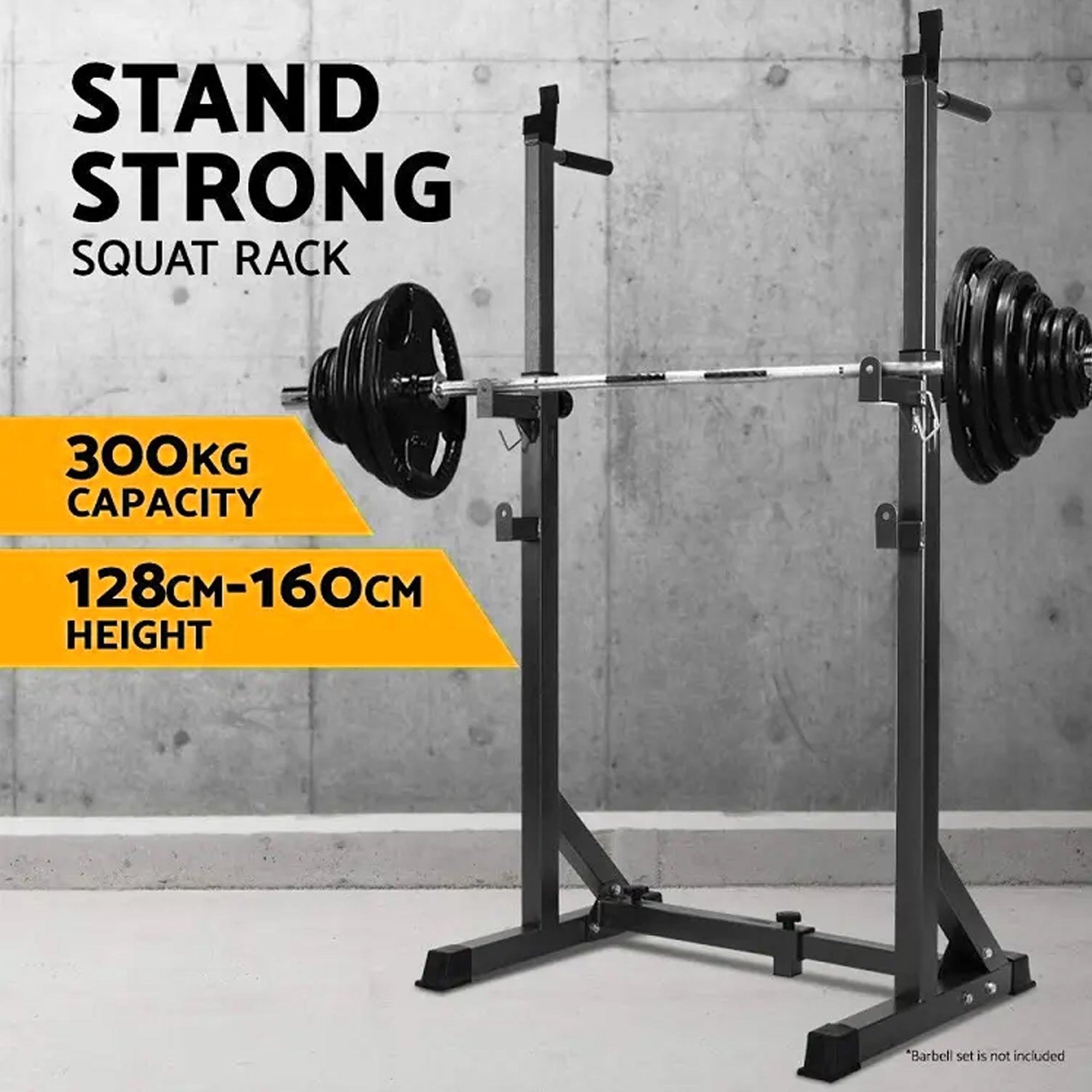 Heavy-Duty Adjustable Half Squat Rack with Dip Station & Spotters, 200KG Max Load – Powder-Coated Steel Strength Training Stand for Home Gym