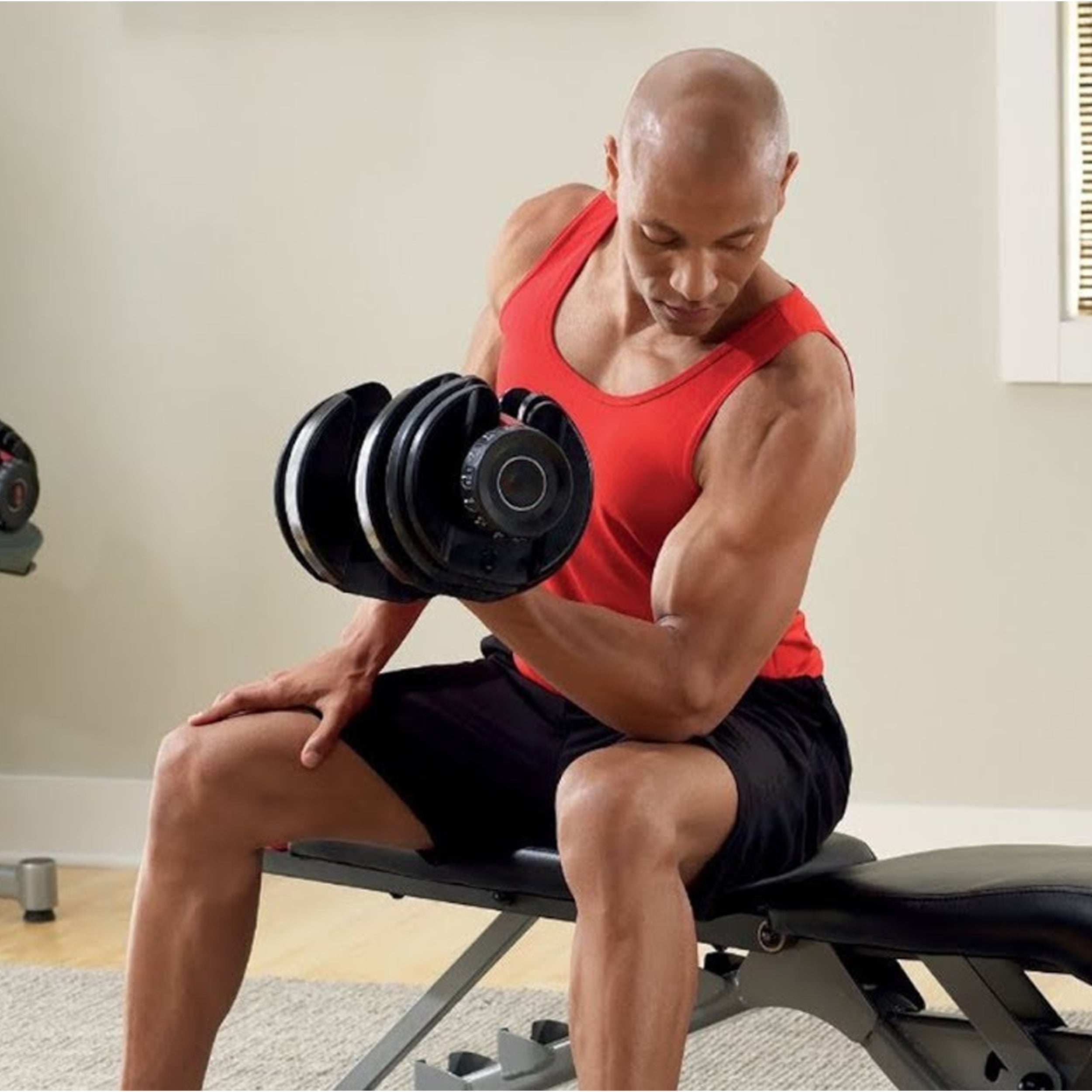 Adjustable Dumbbell 24 kg – Heavy‑Duty Steel, 15-in-1 Quick‑Dial Weight Selector, Space‑Saving with Optinal Bench & Stand Strength Training for Home Gym Workouts