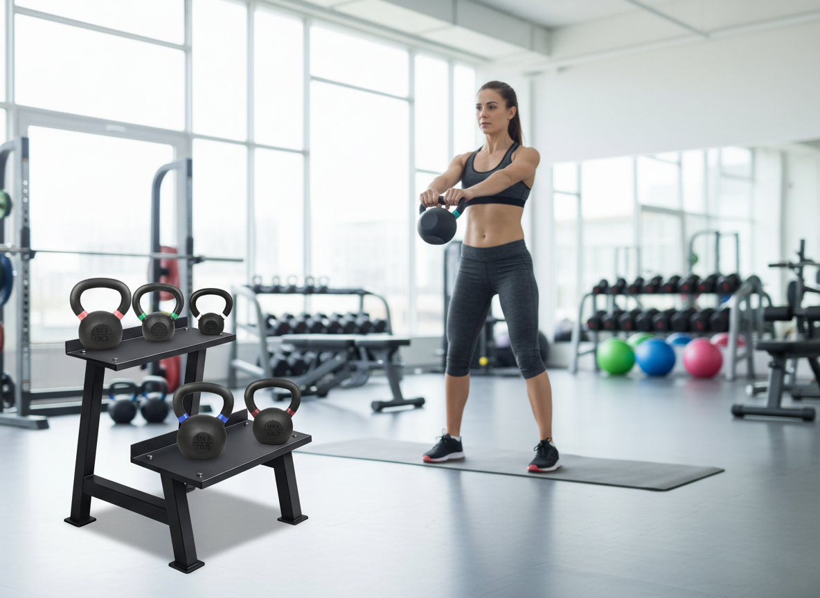 Commercial Kettlebell Storage Rack – Heavy-Duty Steel Organizer
