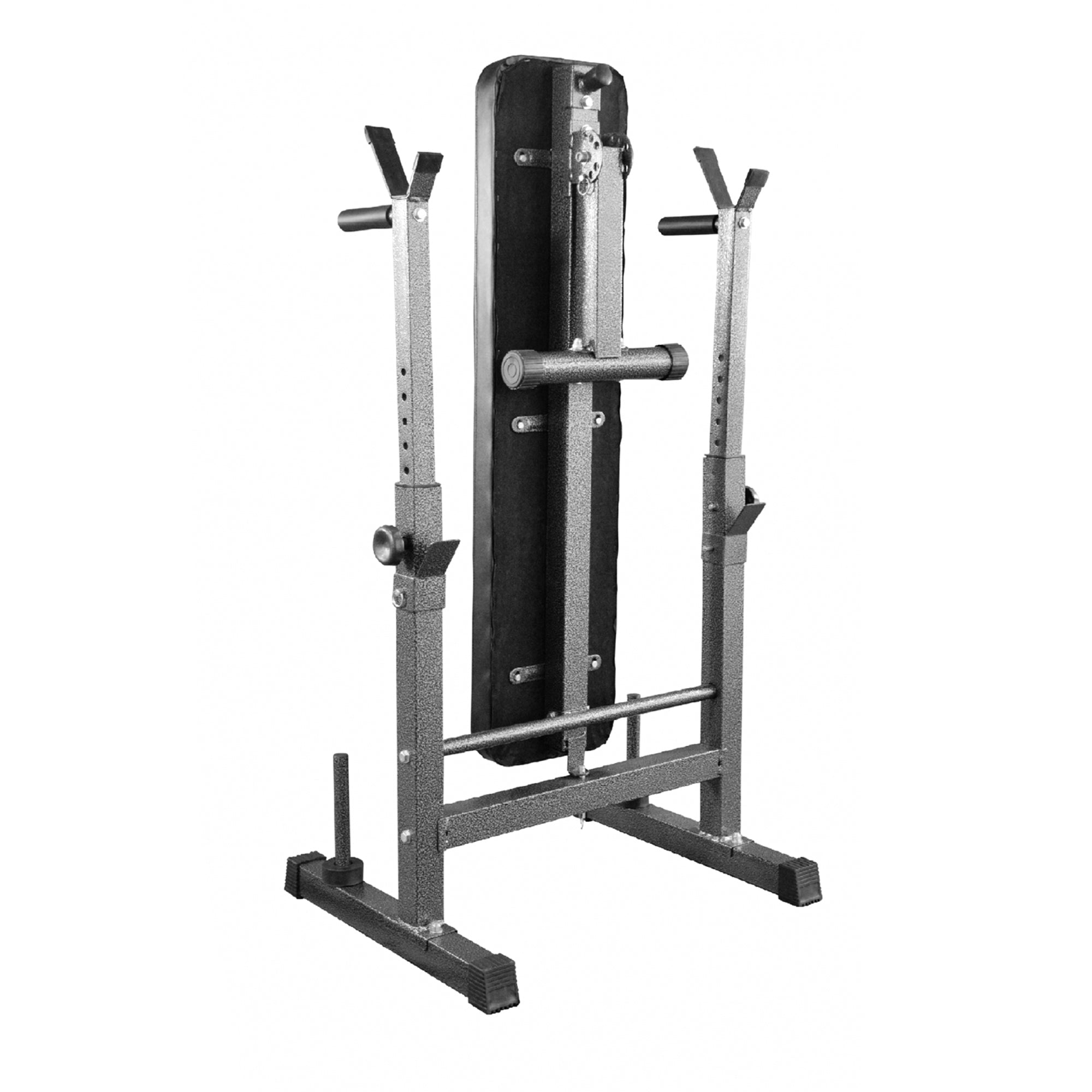Home Strength Training Bench – Foldable Adjustable Frame with Dip Station & Barbell Rack for Compact and Full-Body Fitness