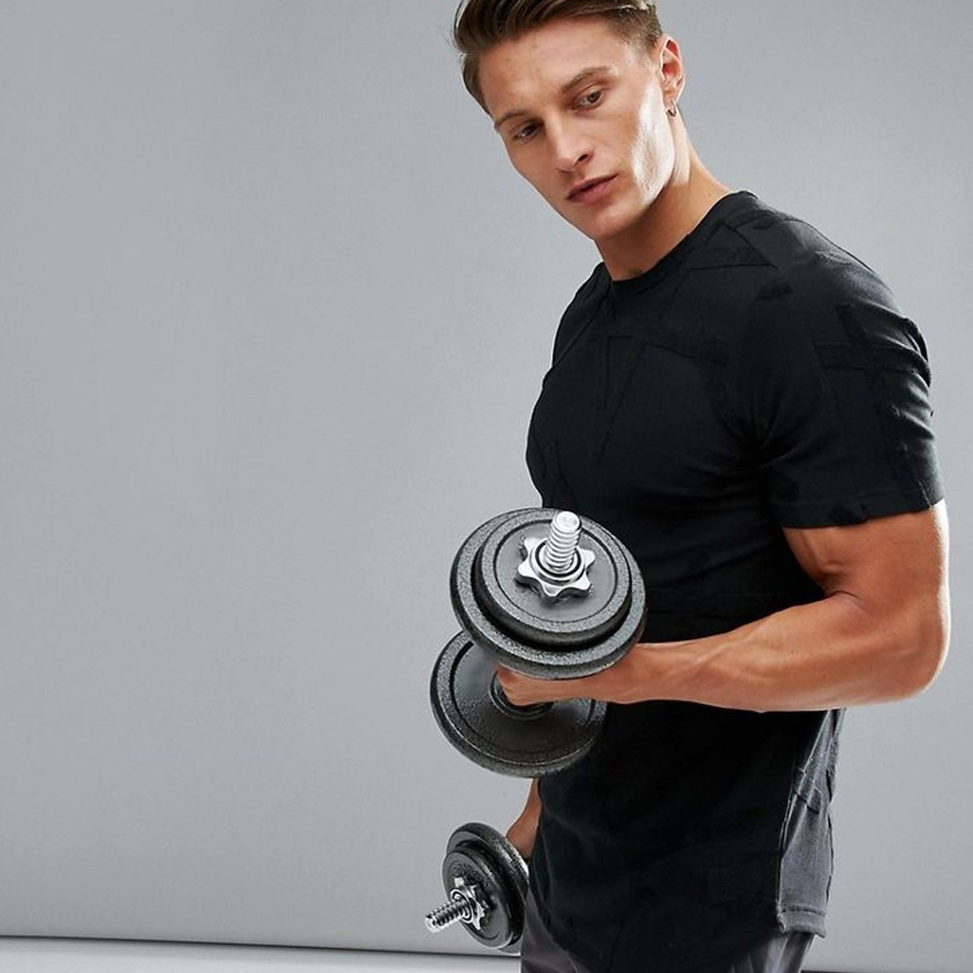 Cast‑Iron 65 kg Adjustable Dumbbell & Barbell Set – Knurled Grip, 2‑in‑1 Strength Kit for Home Gym