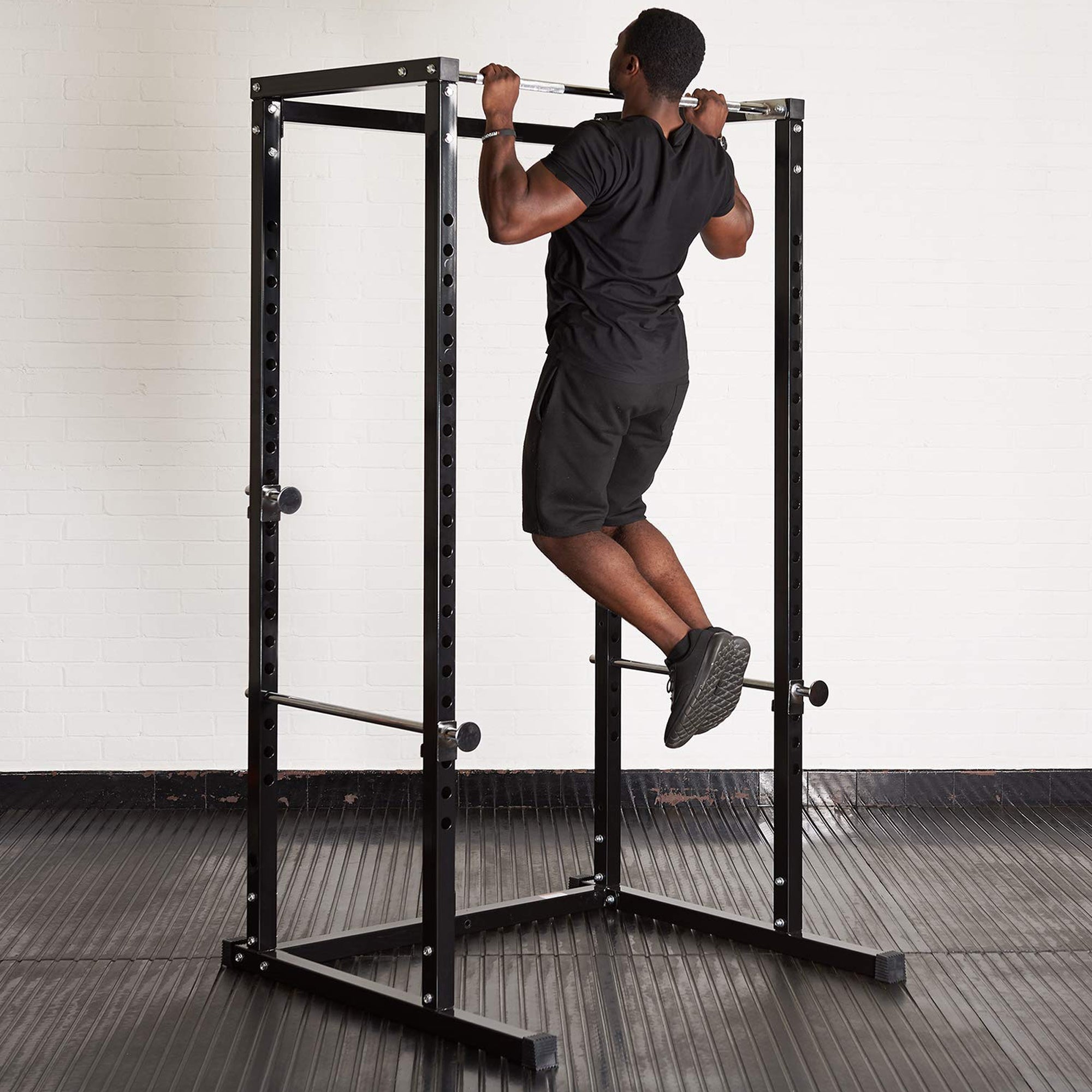 Heavy‑Duty Steel G100 Power Rack with Pull‑Up Bar – Adjustable Squat Cage for Home Gym Strength Training