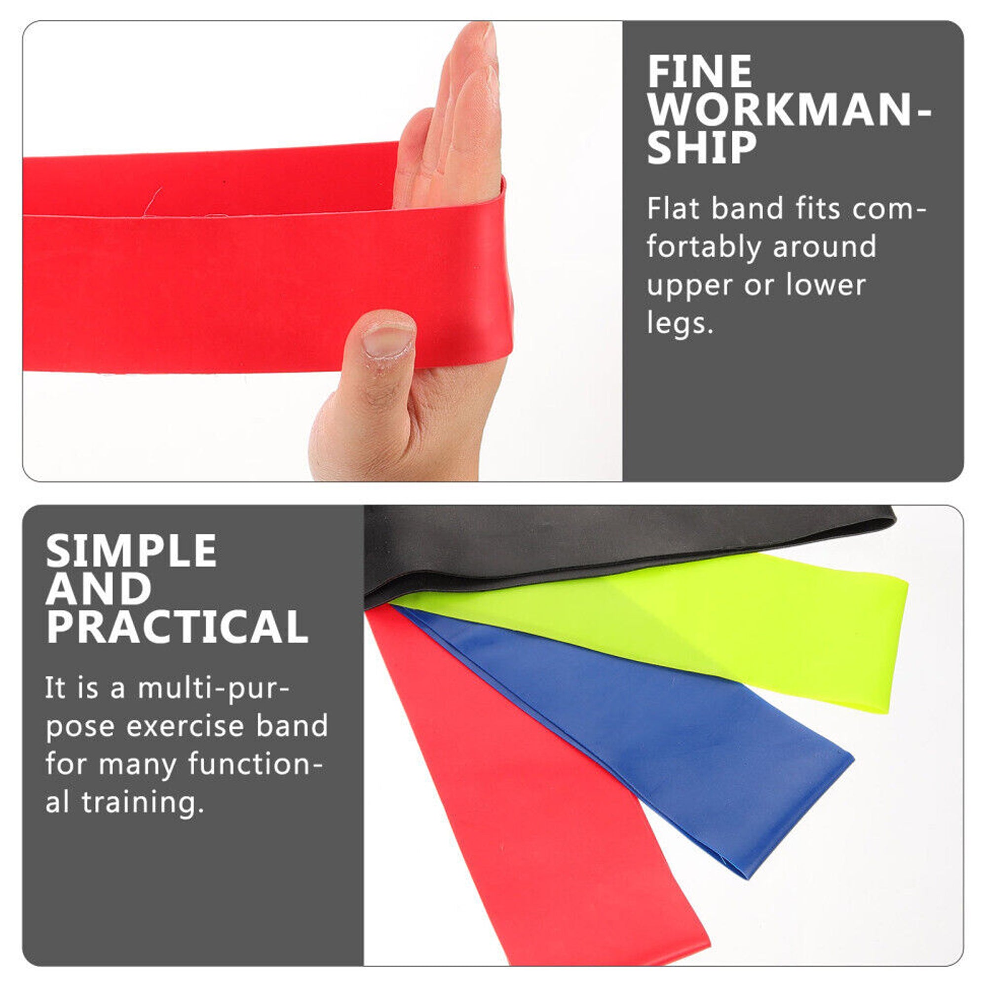Resistance Band Light Set – 5‑Level Fitness Loop Bands, Premium Latex with Sturdy Fabric, Ideal for Home Workouts, Yoga & Strength Training, Compact & Portable