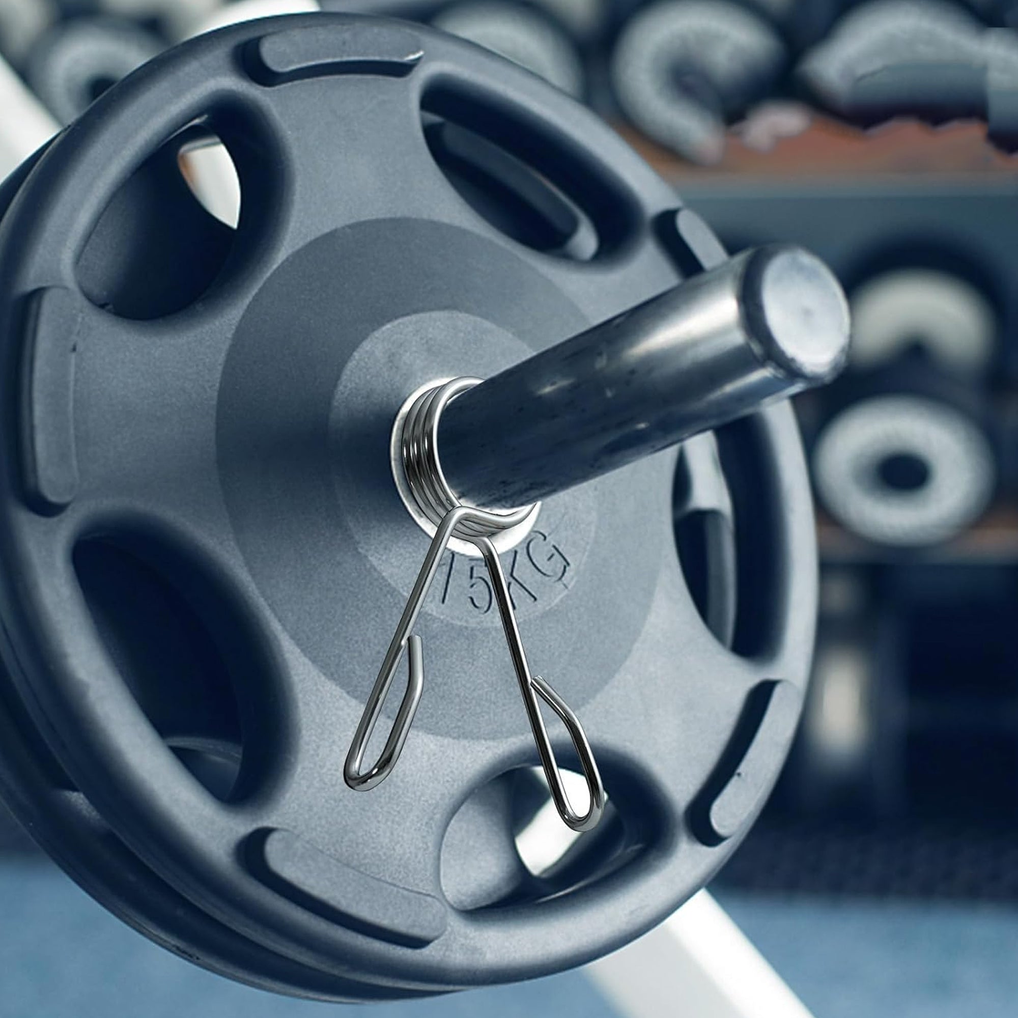 Olympic Spring Collars, Chrome-Plated Steel 50 mm – Secure Grip Bar Clips for Home Gym