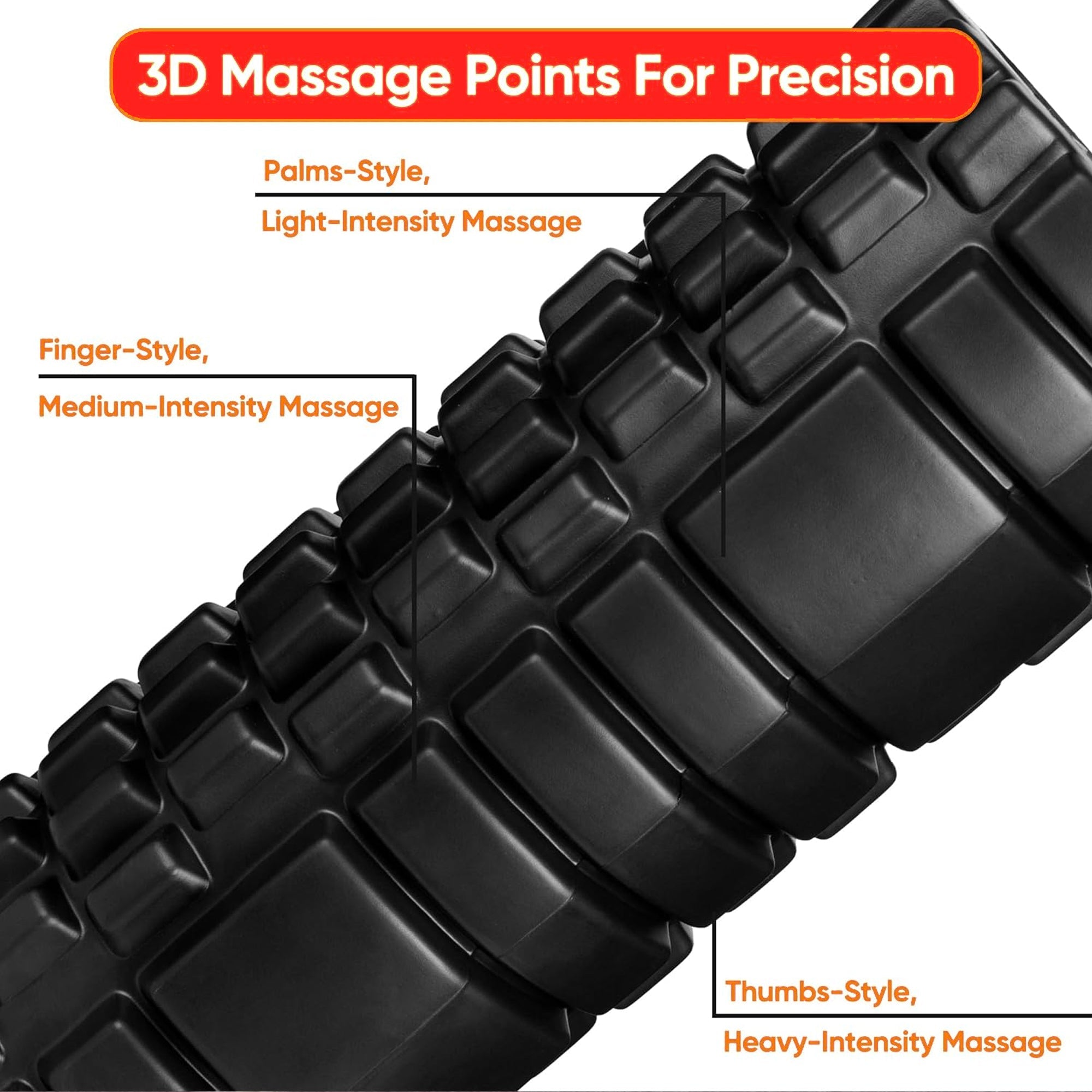 High-Density EVA Foam Roller – Textured Deep Tissue Muscle Massager for Recovery & Mobility, Compact & Lightweight for Home Gym Use