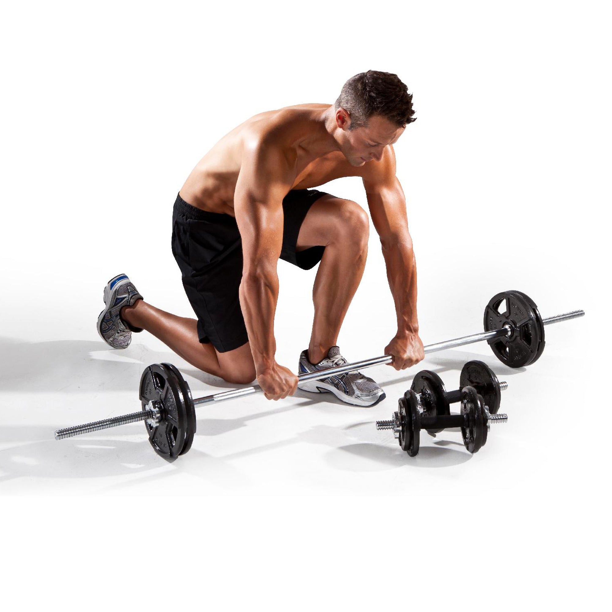 Cast‑Iron 65 kg Adjustable Dumbbell & Barbell Set – Knurled Grip, 2‑in‑1 Strength Kit for Home Gym
