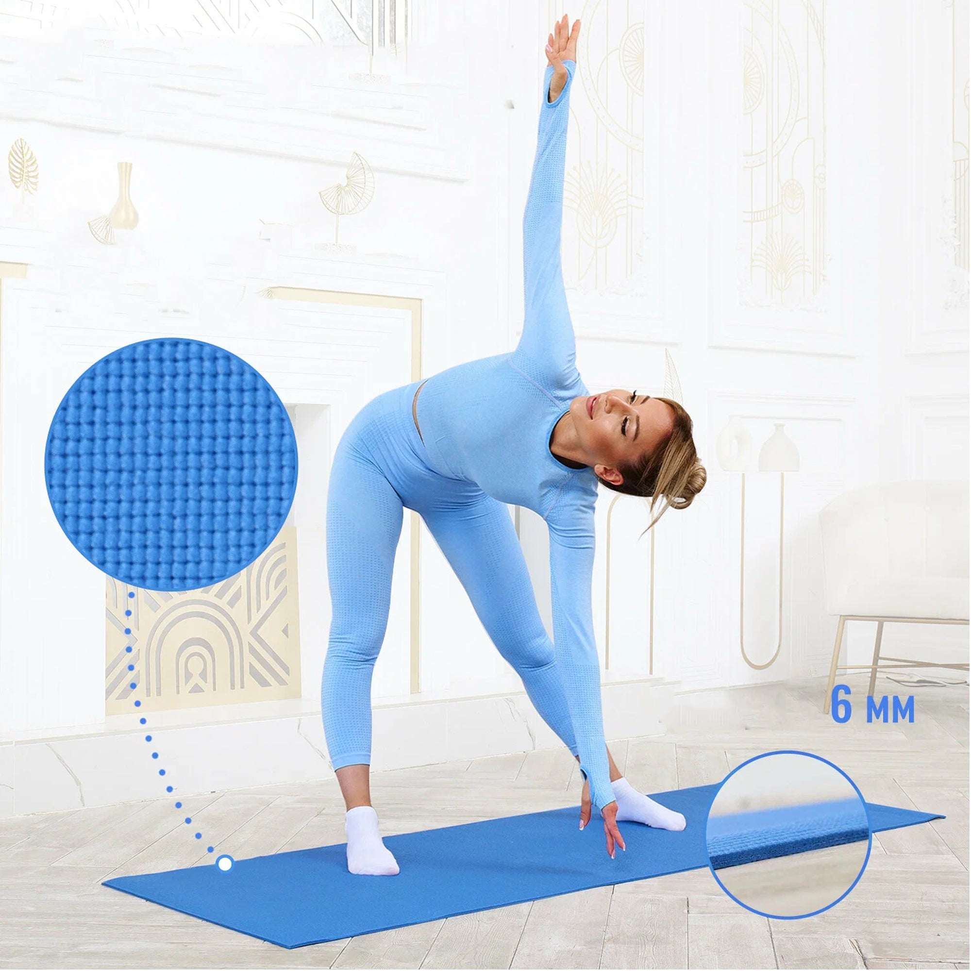 Extra‑Thick Non‑Slip NBR Foam Fitness Yoga Mat 15 mm – Eco‑Friendly, Cushioned, With Carry Strap – Ideal for Pilates, HIIT & Home Gym