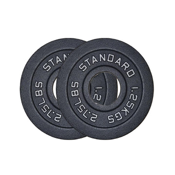 Heavy-Duty Cast Iron Weight Plates – Olympic 2″, Black Powder Finish, Compact and Durable for Home Gym Strength Training on Barbells & Dumbbells