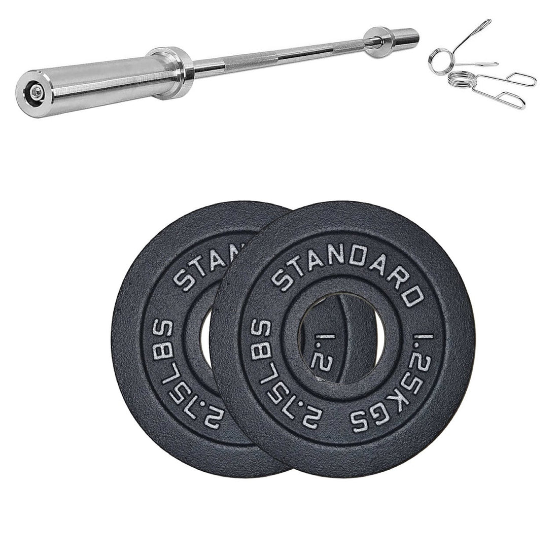 Heavy-Duty Cast Iron Weight Plates – Olympic 2″, Black Powder Finish, Compact and Durable for Home Gym Strength Training on Barbells & Dumbbells
