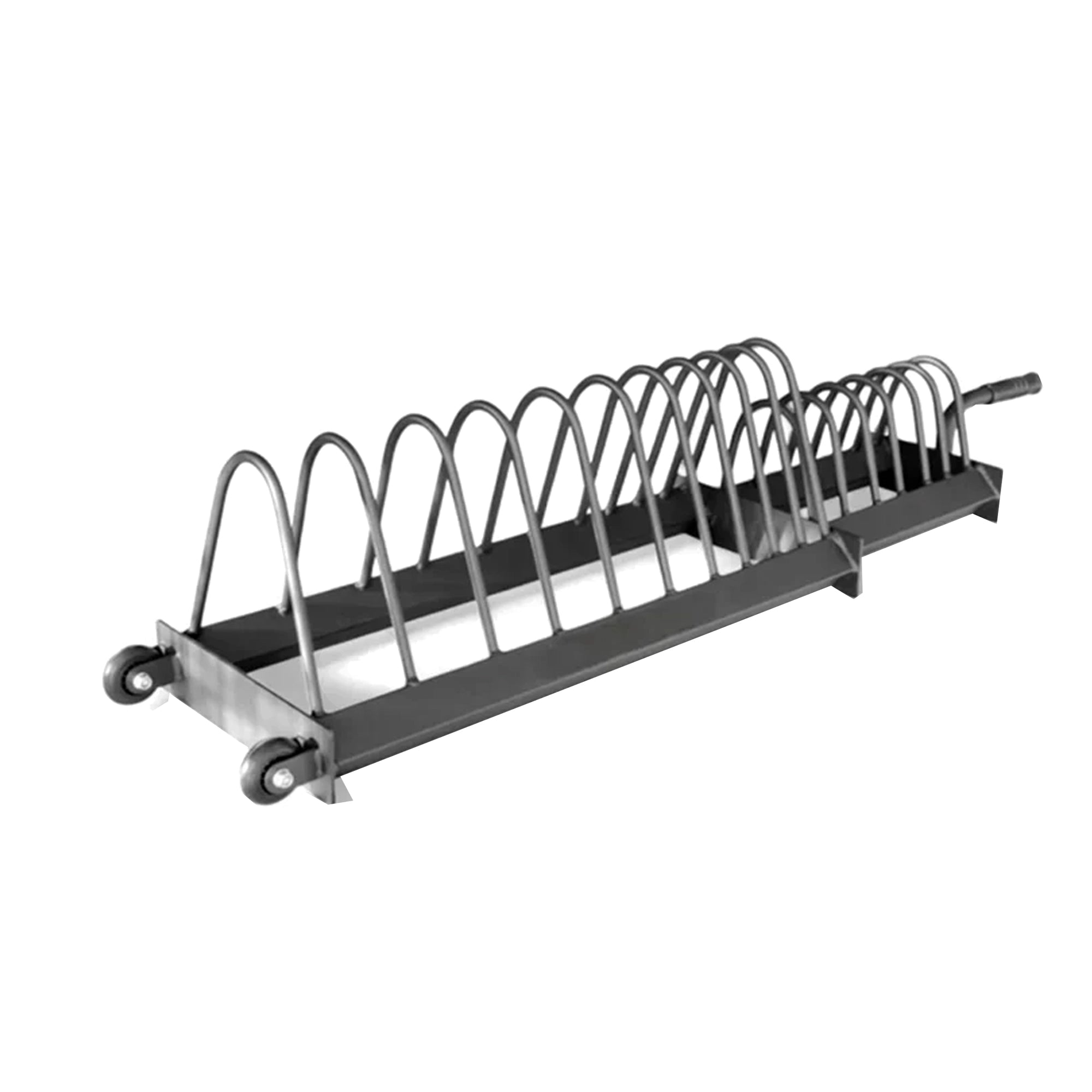 Portable Horizontal Weight Plate Rack with Wheels, Heavy-Duty Steel Storage Cart for Olympic & Bumper Plates