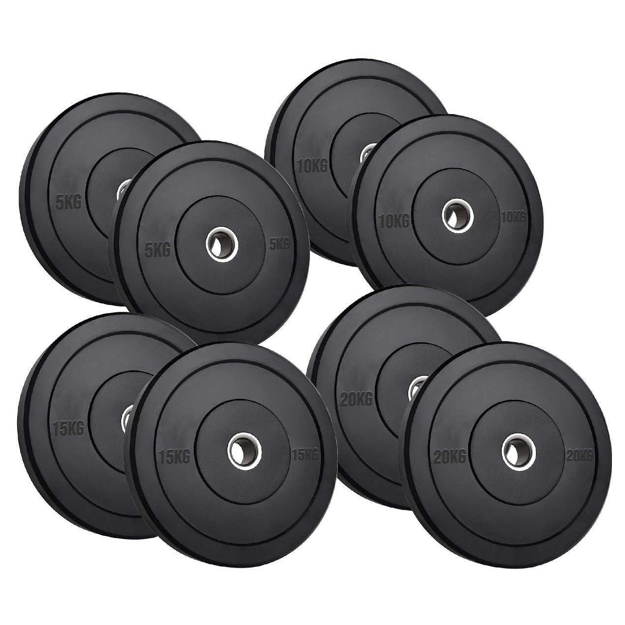 Olympic Heavy-Duty Rubber Bumper Plates – Durable Weight Plates in Singles, Pairs & Sets with Steel Hub, Low Bounce, for Strength Training & CrossFit in Home Gyms