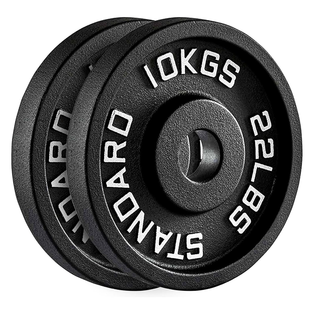 Heavy-Duty Cast Iron Weight Plates – Olympic 2″, Black Powder Finish, Compact and Durable for Home Gym Strength Training on Barbells & Dumbbells
