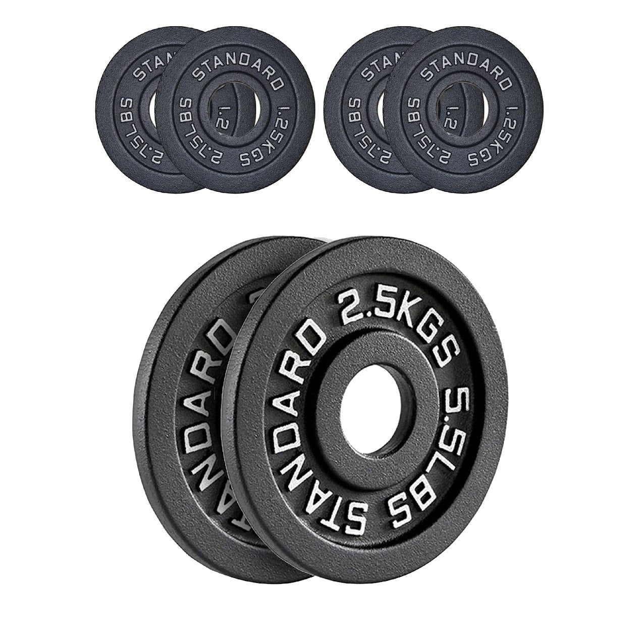 Heavy-Duty Cast Iron Weight Plates – Olympic 2″, Black Powder Finish, Compact and Durable for Home Gym Strength Training on Barbells & Dumbbells